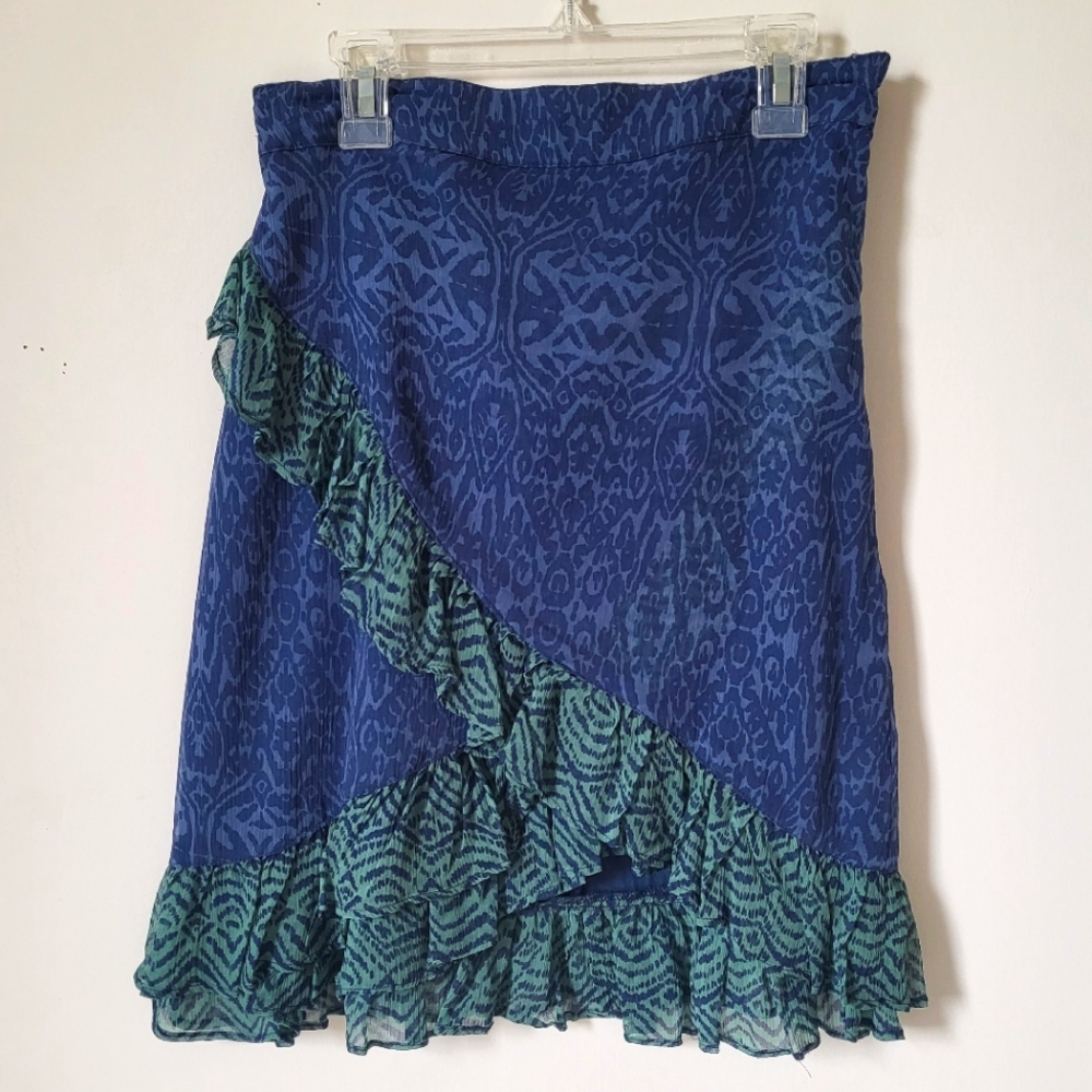 Women's Wrap Floral Ruffle Mini Skirt Size 0